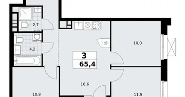 Apartamento 3 habitaciones en poselenie Sosenskoe, Rusia