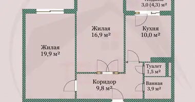 Apartamento 2 habitaciones en Borovlyany, Bielorrusia