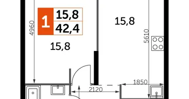 Wohnung 1 Zimmer in Nordwestlicher Verwaltungsbezirk, Russland