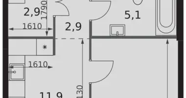 Apartamento 1 habitación en Moscú, Rusia