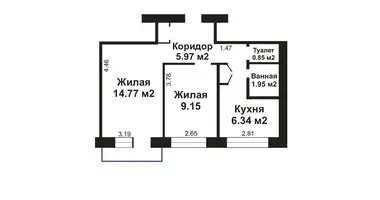 2 room apartment in Minsk, Belarus