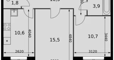 Appartement 2 chambres dans Razvilka, Fédération de Russie