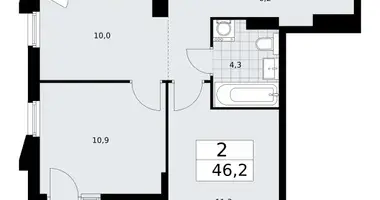 Wohnung 2 zimmer in Troizk, Russland