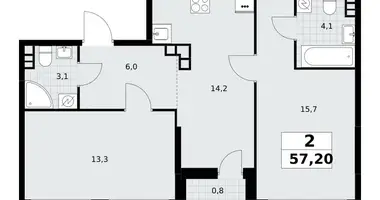 Apartamento 2 habitaciones en Postnikovo, Rusia