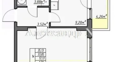 Apartamento 1 habitación en Odessa, Ucrania