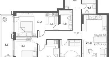 Apartamento 5 habitaciones en Moscú, Rusia