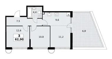 Appartement 3 chambres dans Postnikovo, Fédération de Russie