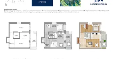 Apartamento 2 habitaciones en Minsk, Bielorrusia