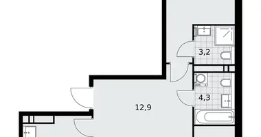 Apartamento 3 habitaciones en poselenie Sosenskoe, Rusia