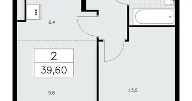 Apartamento 2 habitaciones en poselenie Sosenskoe, Rusia