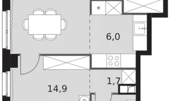 Wohnung 2 zimmer in Nordwestlicher Verwaltungsbezirk, Russland