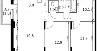 Mieszkanie 3 pokoi w Sapronovo, Rosja