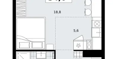 1 room apartment in Kommunarka, Russia