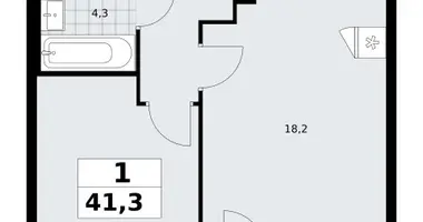 Apartamento 1 habitación en Troitsk, Rusia