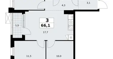 Apartamento 3 habitaciones en Kommunarka, Rusia
