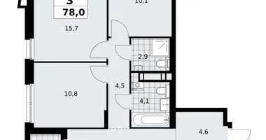 Apartamento 3 habitaciones en poselenie Sosenskoe, Rusia