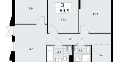 Wohnung 3 zimmer in Troizk, Russland