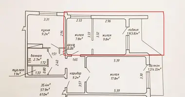 Apartamento 2 habitaciones en Minsk, Bielorrusia