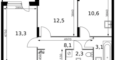 Apartamento 2 habitaciones en Sapronovo, Rusia