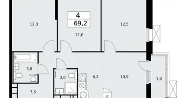 Apartamento 4 habitaciones en Moscú, Rusia