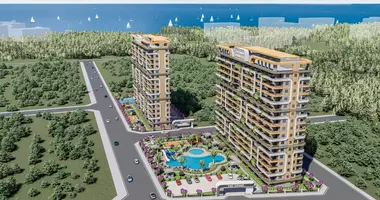 1 room apartment with double glazed windows, with balcony, with elevator in Mersin, Turkey