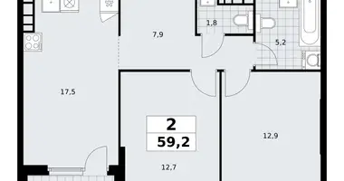 Apartamento 2 habitaciones en South-Western Administrative Okrug, Rusia