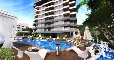 3 room apartment with parking, with sea view, with swimming pool in Avsallar, Turkey