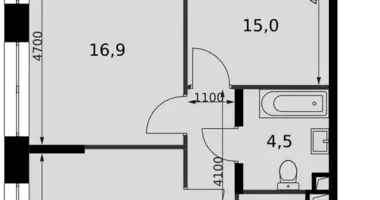 Wohnung 2 zimmer in Nordwestlicher Verwaltungsbezirk, Russland