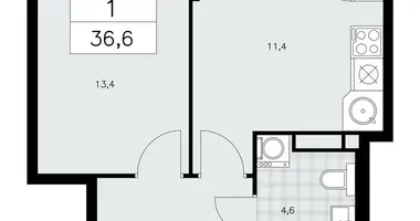 Apartamento 1 habitación en poselenie Sosenskoe, Rusia