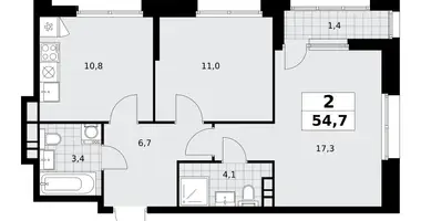 Appartement 2 chambres dans poselenie Sosenskoe, Fédération de Russie