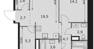 Apartamento 3 habitaciones en Moscú, Rusia