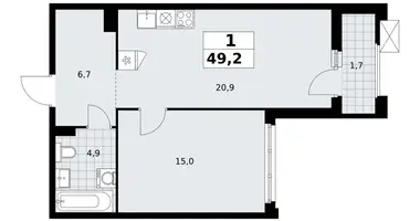 Apartamento 1 habitación en Troitsk, Rusia