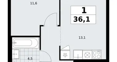 1 room apartment in Troitsk, Russia