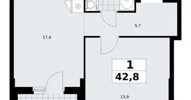 Appartement 1 chambre dans Troïtsk, Russie