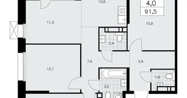 Apartamento 4 habitaciones en poselenie Sosenskoe, Rusia