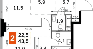 Appartement 2 chambres dans North-Western Administrative Okrug, Fédération de Russie