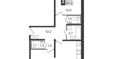 2 room apartment in Leninsky District, Russia