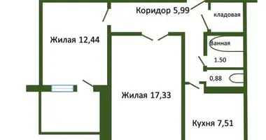 Квартира 2 комнаты в Барановичи, Беларусь