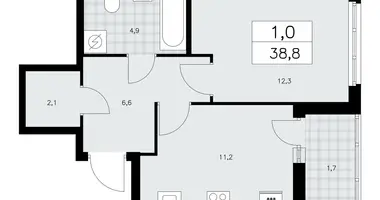 Apartamento 1 habitación en Krasnoye Selo, Rusia