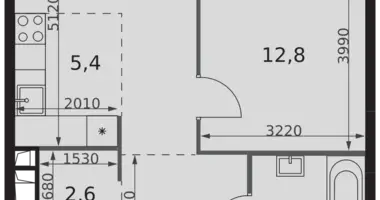 Apartamento 2 habitaciones en North-Western Administrative Okrug, Rusia