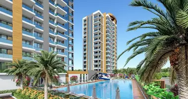 1 room apartment with double glazed windows, with air conditioning, with sea view in Mersin, Turkey