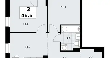 Apartamento 2 habitaciones en Kommunarka, Rusia