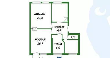 Wohnung 2 Zimmer in Nieharelaje, Weißrussland