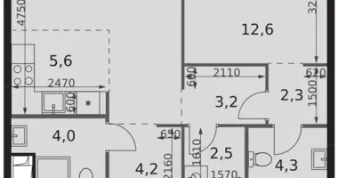 2 room apartment in Moscow, Russia