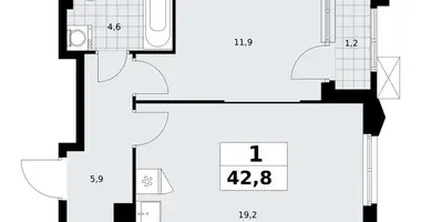 1 room apartment in Troitsk, Russia