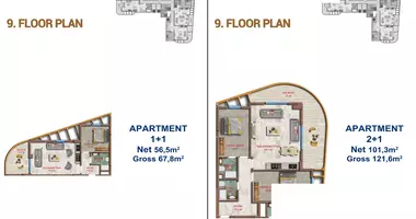 2 room apartment in Mahmutlar, Turkey
