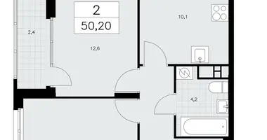 Apartamento 2 habitaciones en poselenie Sosenskoe, Rusia