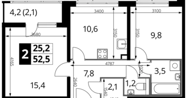 Mieszkanie 2 pokoi w Nekrasovka District, Rosja