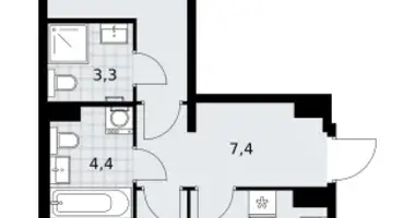 2 room apartment in Troitsk, Russia