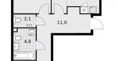 Apartamento 3 habitaciones en poselenie Sosenskoe, Rusia